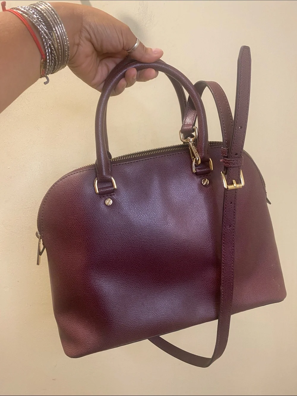 Michael Kors Cindy  Dome Satchel Bag in Plum